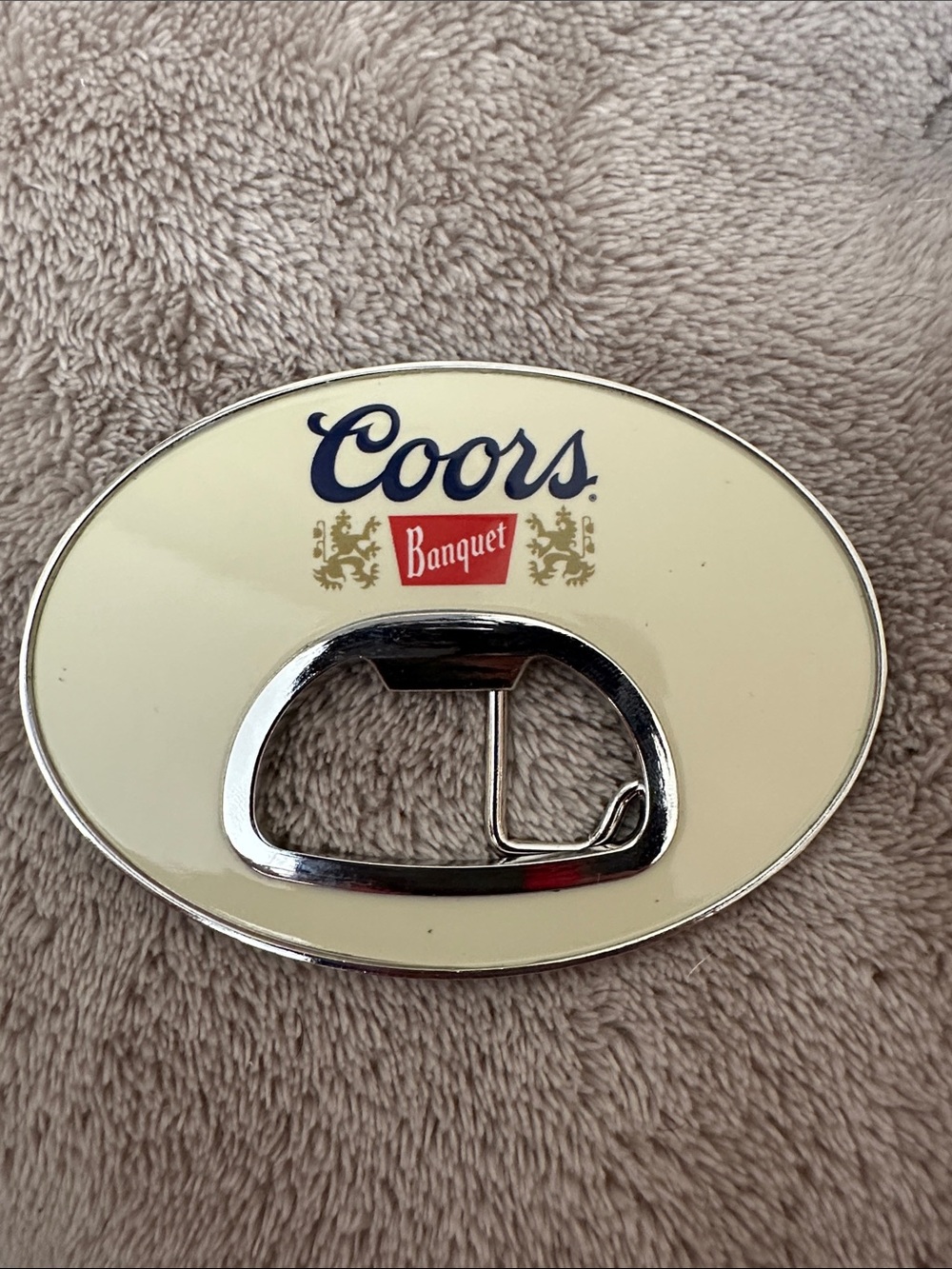 NWT Coors Banquet Belt Buckle Bottle Opener